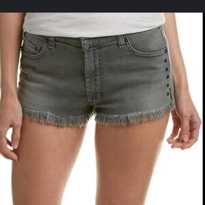 Hudson Jeans Tori Gray Raw Hem Slouch Shorts 24